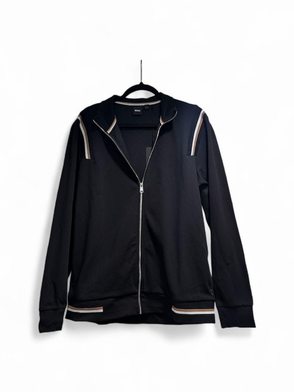 NWT BOSS by Hugo Boss men’s contrast stripe zip-up track jacket